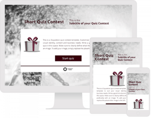 Template for creating a short quiz contest