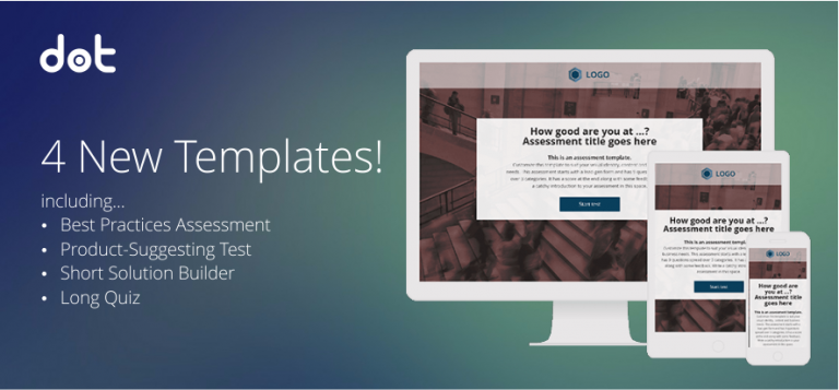 Customizable interactive content templates - quiz, assessment,product-suggester,solution builder