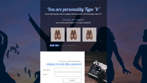 personality test with contest opt-in 