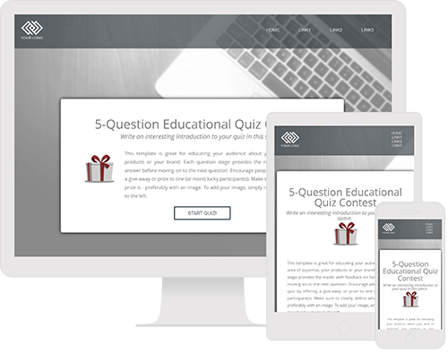 Template for creating an educational quiz contest