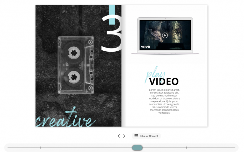 Interactive Flipbook example for the publishing industry