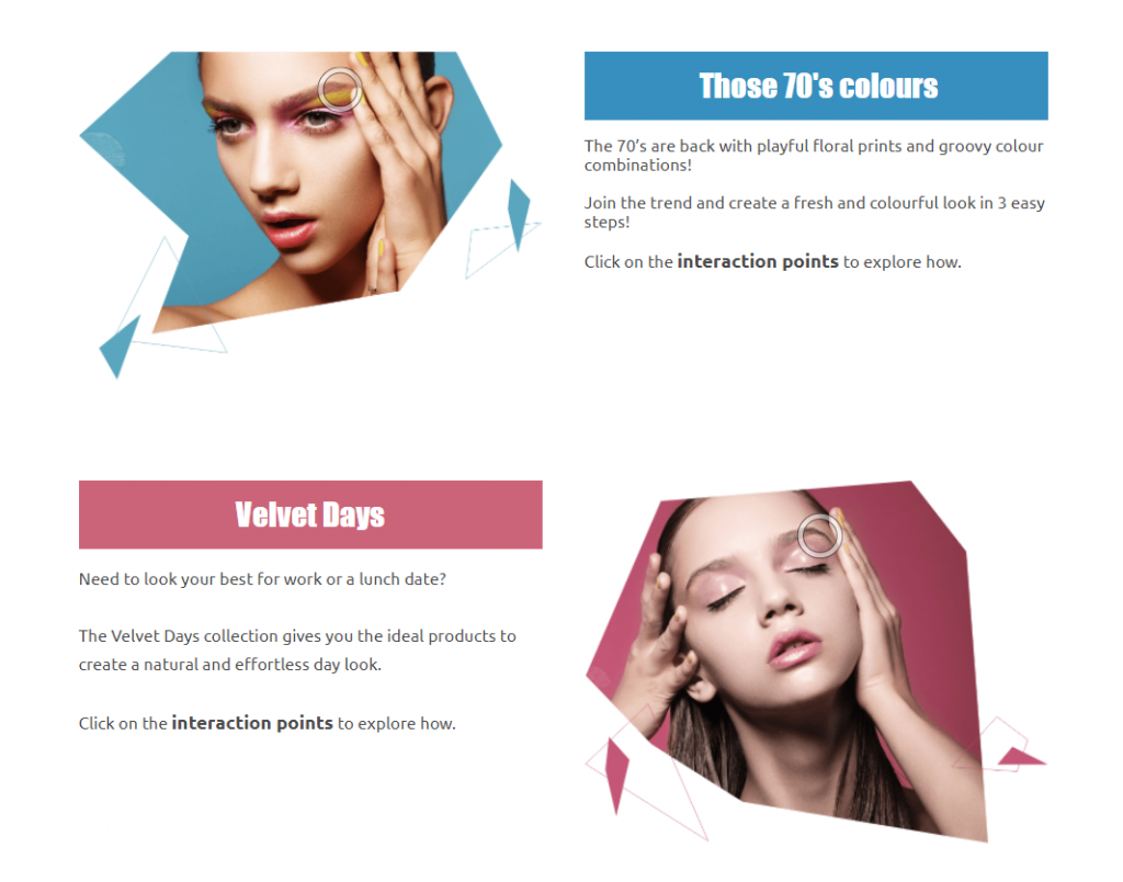 interactive lookbook with opt-in form to educate customers on how to use products