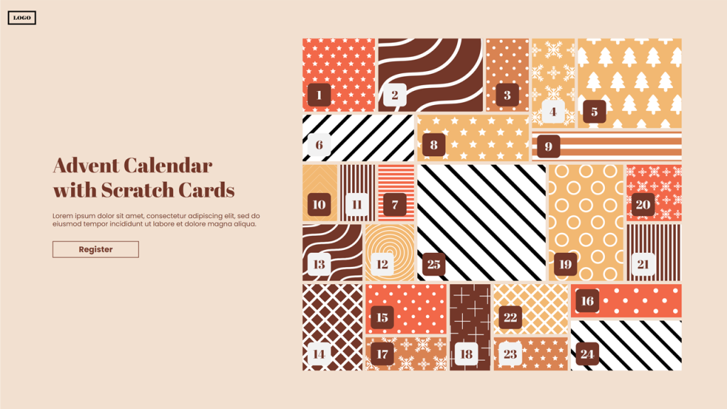 Advent calendar with scratch cards template by dot.vu