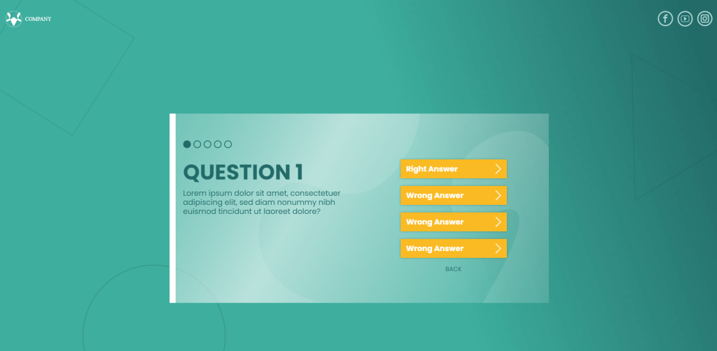 Example of using Interactive Content for events: Interactive Quiz
