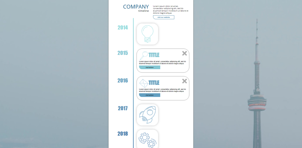 Example of using Interactive Content for events: Timeline Infographic