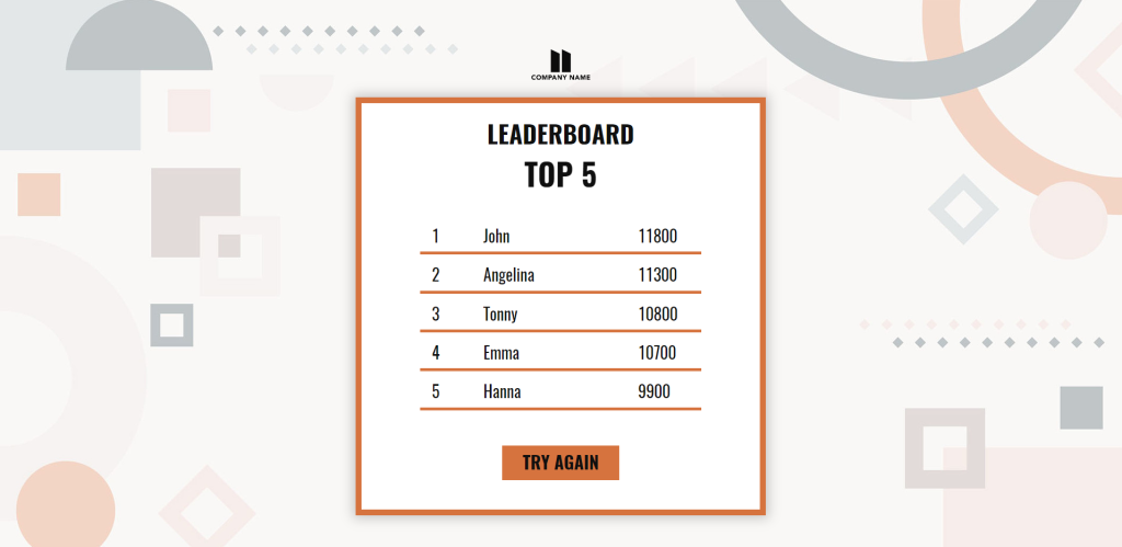Add leaderboards to your custom branded games to incentivize participation!