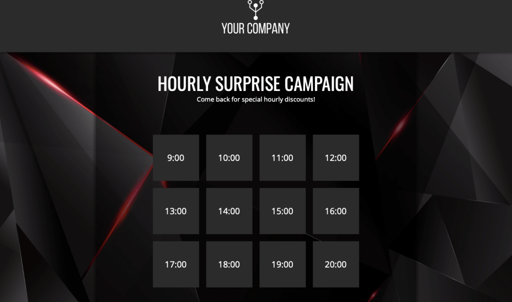 Hourly Surprises template by Dot.vu: boost sales during Black Friday