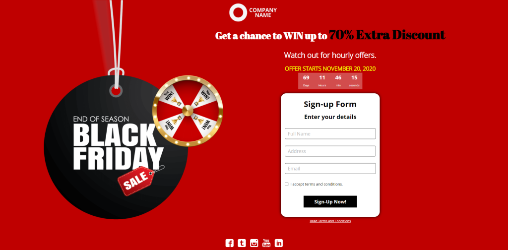 Black Friday marketing Spin and Win template by Dot.vu