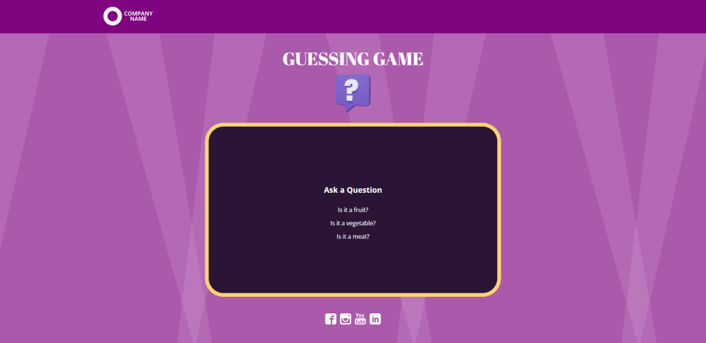 Interactive Quiz template: guessing game