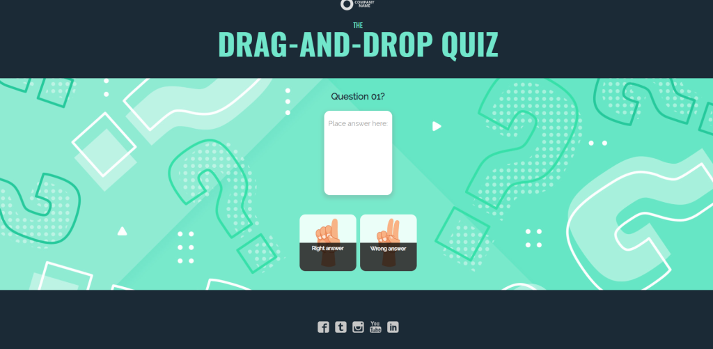 Interactive Quiz template: drag and drop quiz 