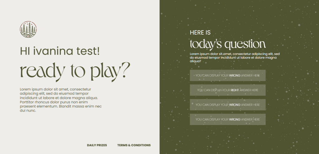 Interactive Quiz template: Christmas daily quiz