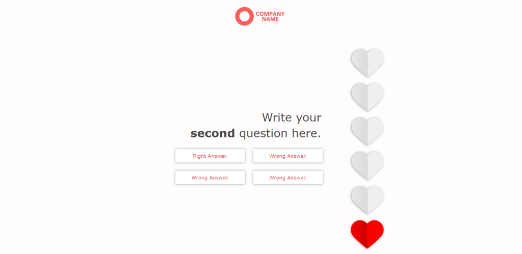 Interactive Quiz template: Valentines quiz 
