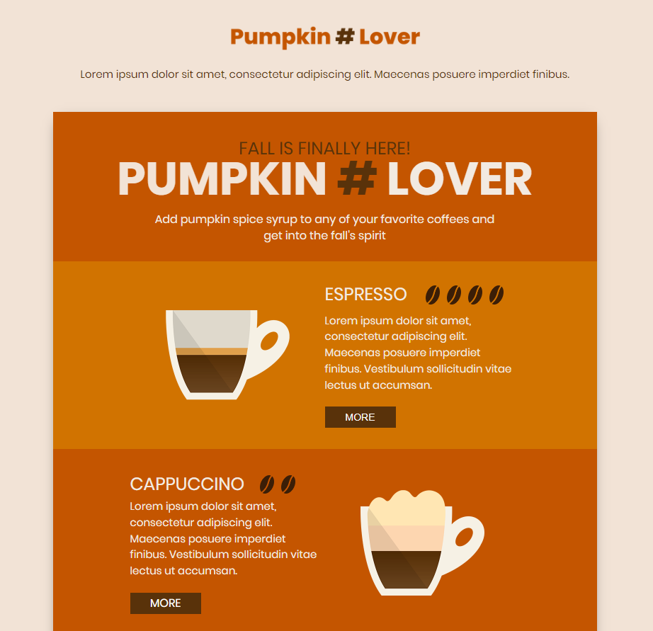 Interactive Infographic about pumpkin spice latte