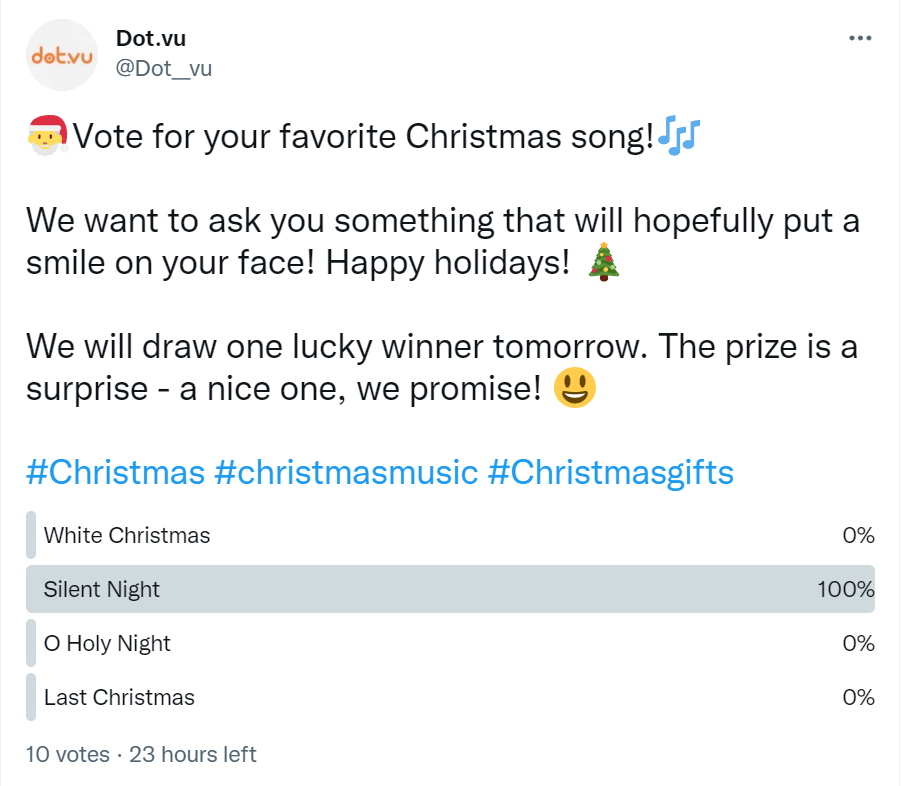 Christmas interactive post: poll example on Twitter