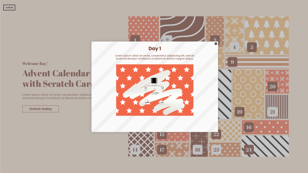 Online Advent Calendar with Scratch Cards by Dot.vu