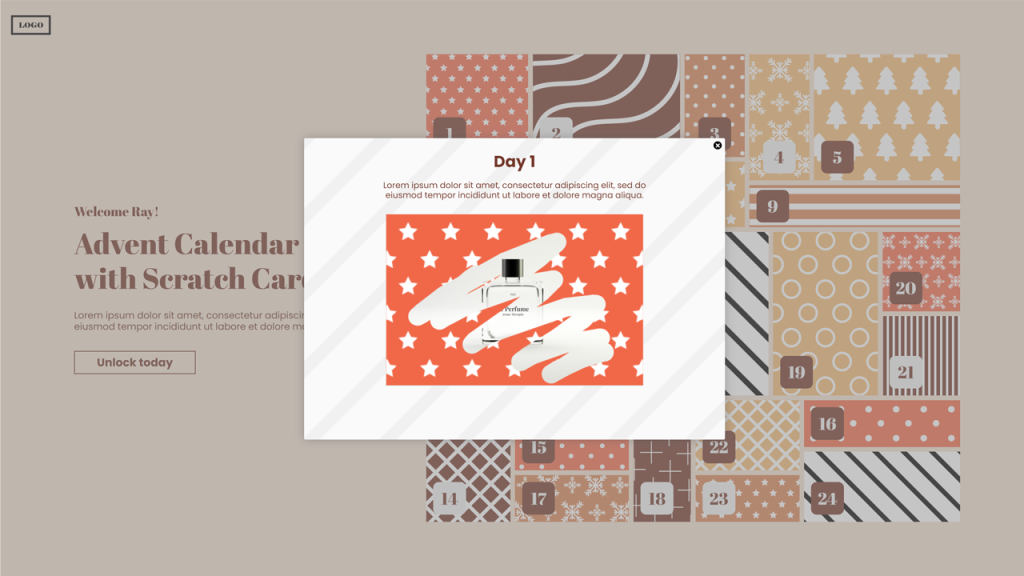 advent calendar with scratch cards template by dot.vu