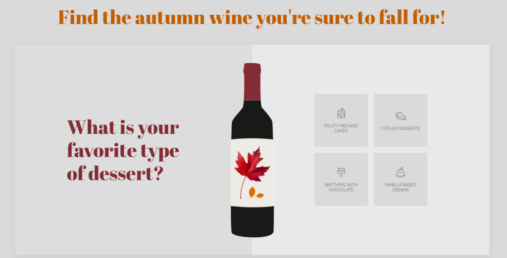Embedded wine product finder template fall edition
