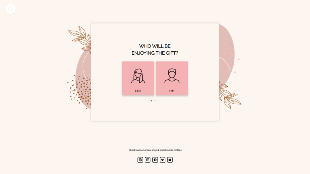 This is an Ideal Gift Finder template by Dot.vu