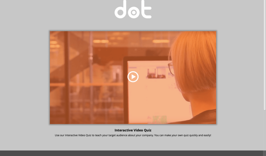 Interactive video quiz template by Dot.vu