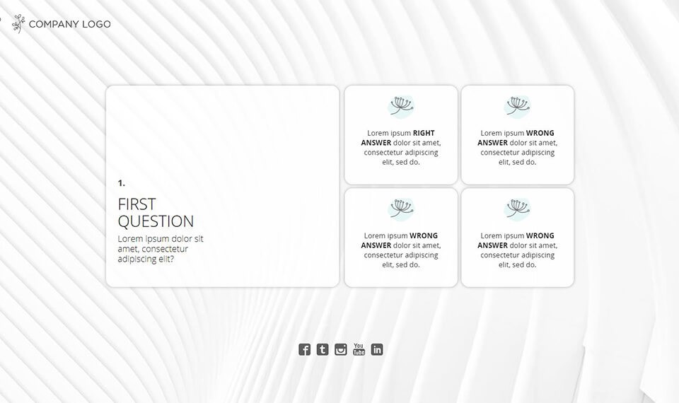 Elegant minimalistic quiz by Dot.vu