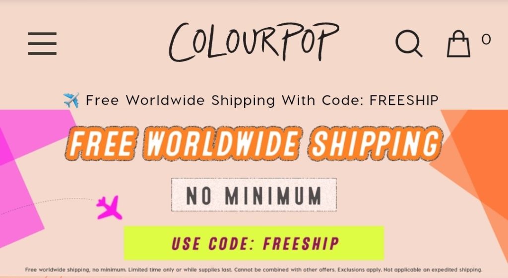 Limited Time Free Shipping Example