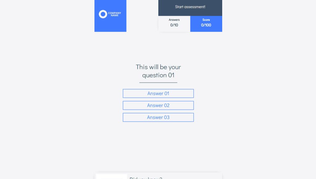 Simple Assessment template by Dot.vu