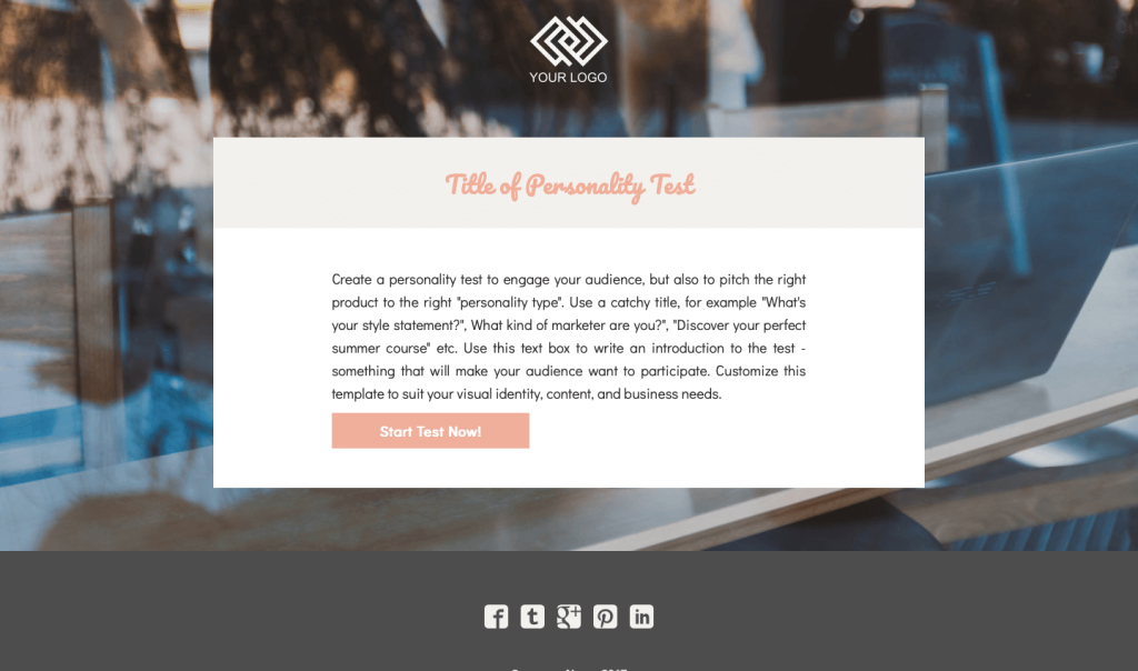 Personality Test with Contest Opt-in Template by Dot.vu