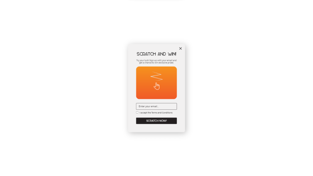 Scratch Card website popup template 
