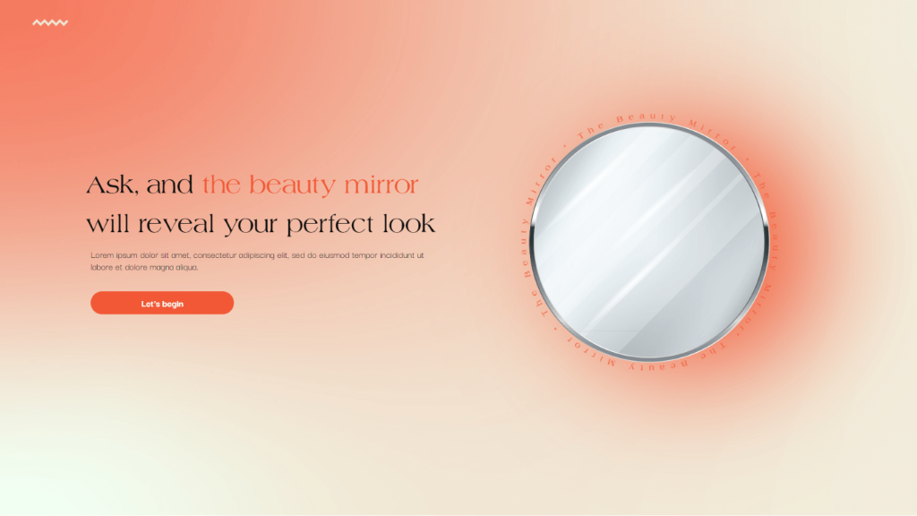 Beauty Mirror Guided Selling template by Dot.vu