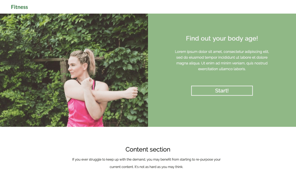 Body Age Calculator Guided Selling template by Dot.vu