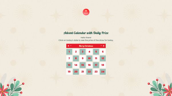 online advent calendar with daily prize template by dot.vu