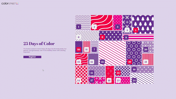 online interactive style advent calendar by colorstreet