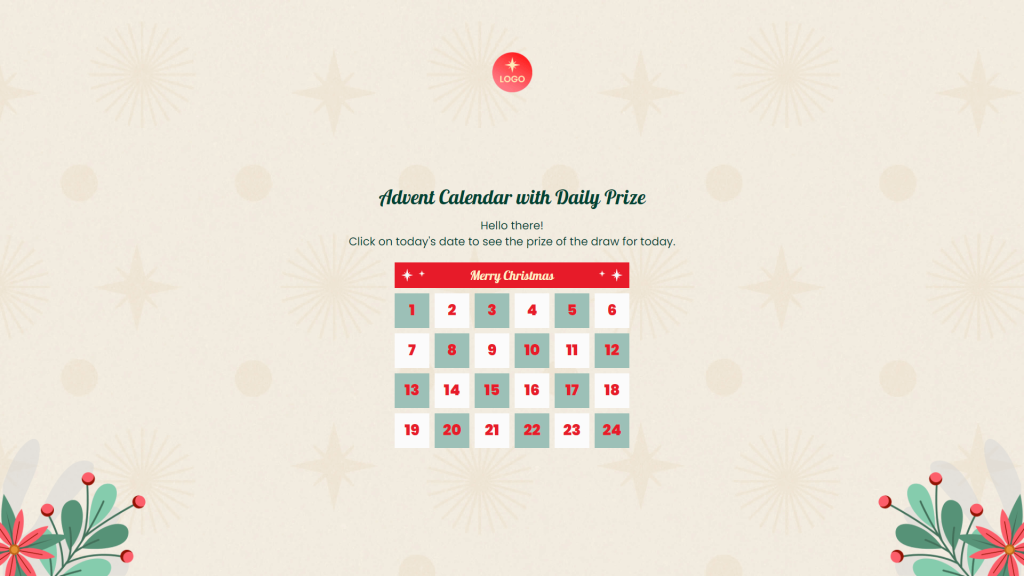 Online Advent Calendar with Daily Prize template by Dot.vu