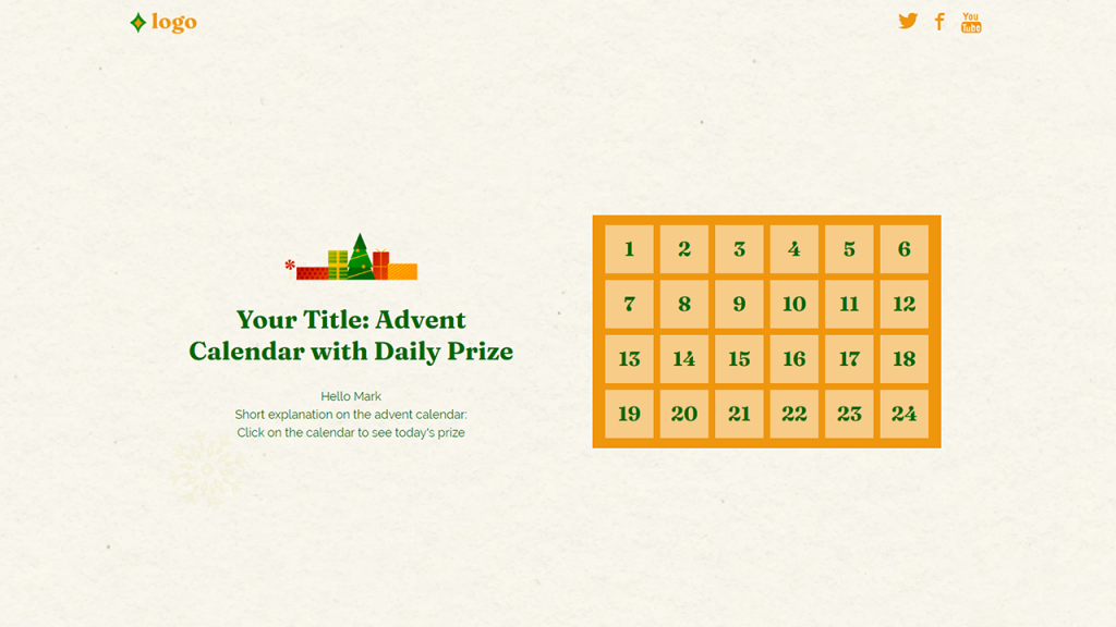online advent calendar template by dot.vu