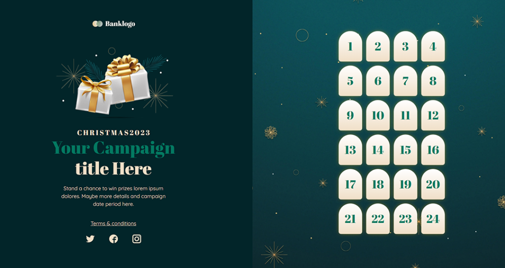 Online Advent Calendar template for ecommerce