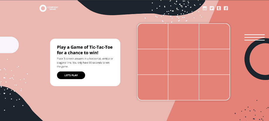 tic tac toe quiz template by dot.vu