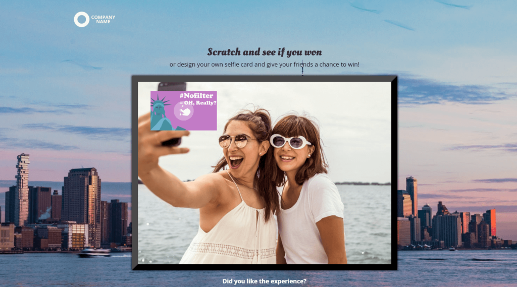 Selfie Contest template for word-of-mouth marketing