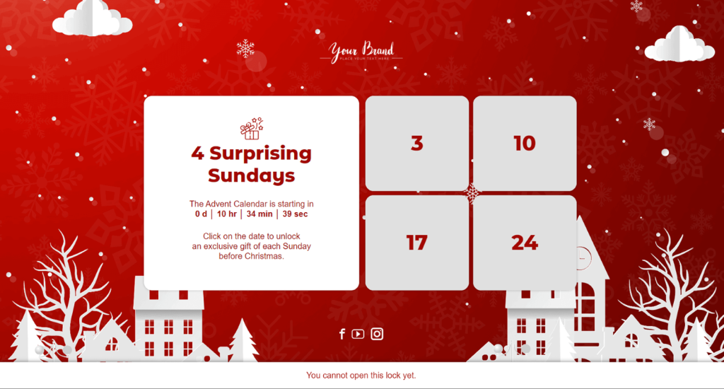 Online Advent Calendar template for word-of-mouth marketing