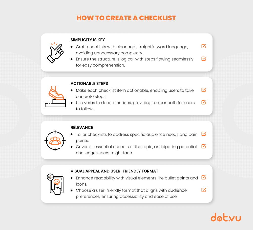 Types of content marketing - How to create a checklist by Dot.vu