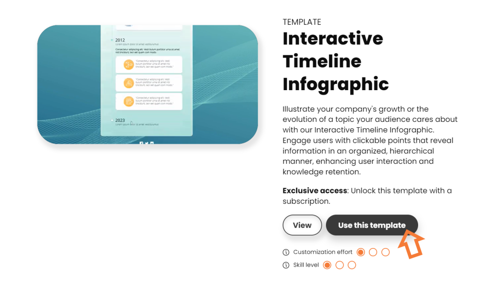 An interactive timeline infographic template