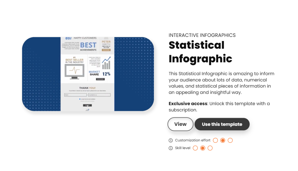 Personalized interactive statistical infographic template 