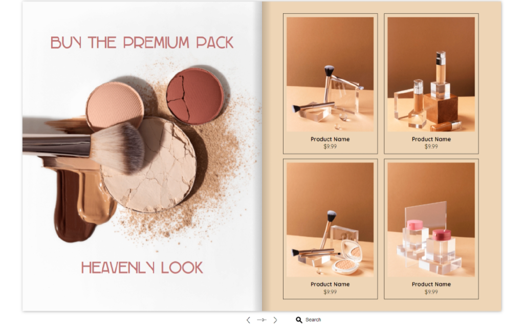 beauty products digital lookbook example by dot.vu