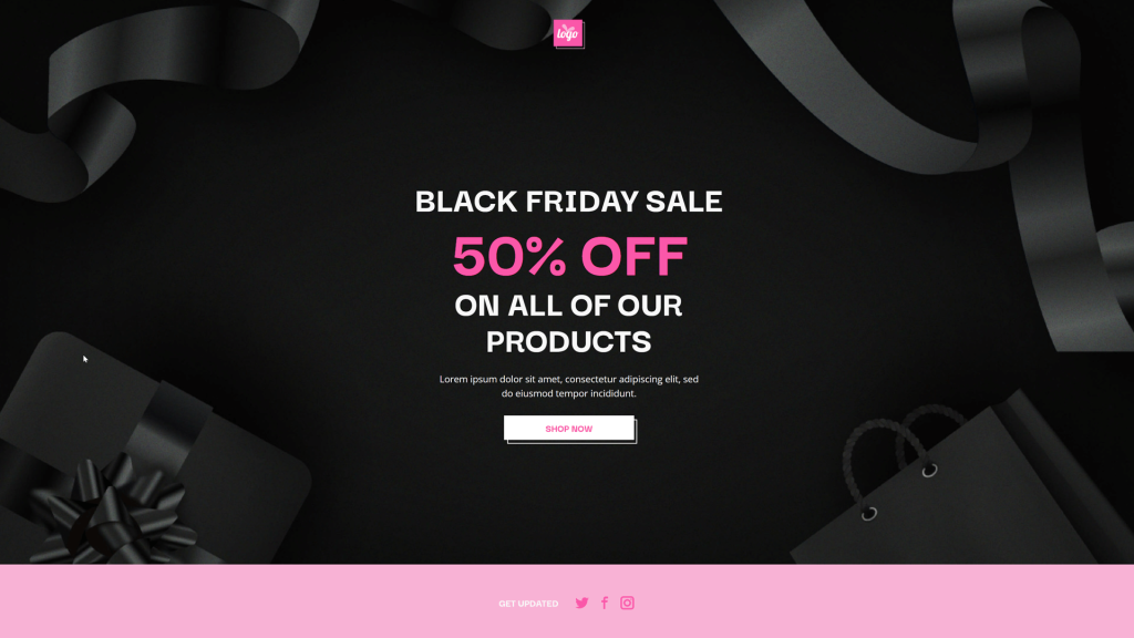 black friday sign up simple template