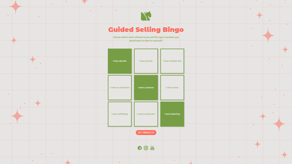 Guided Selling Bingo template