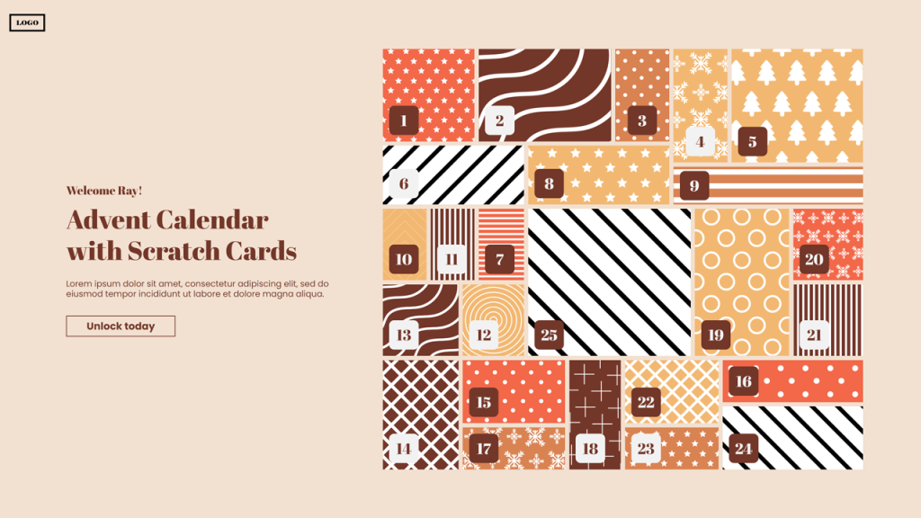 Advent Calendar with Scratch Cards template by Dot.vu