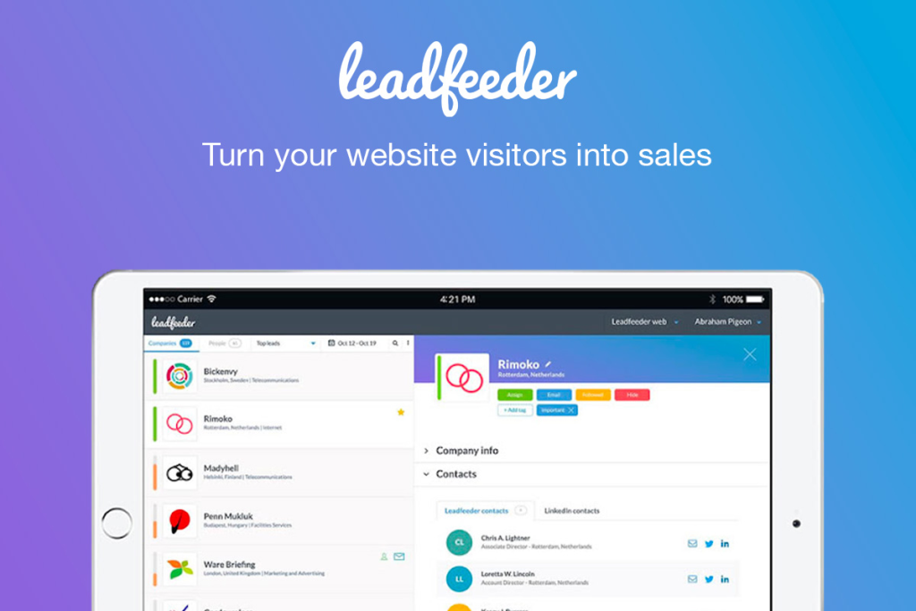 visitor identification tool for lead generation
