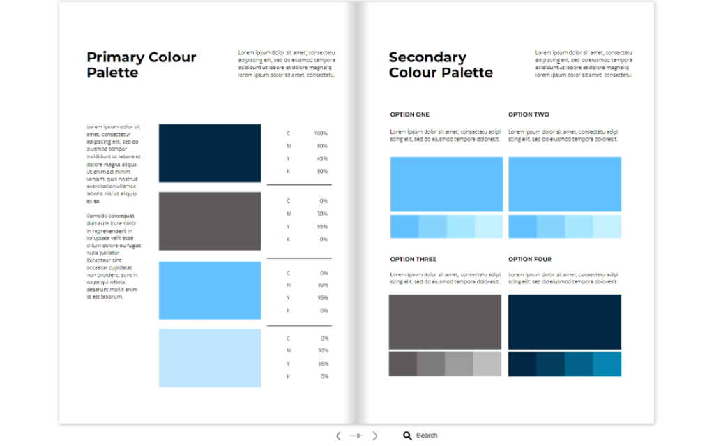 Brand Guideline Template magazine layout examples by Dot.vu 
