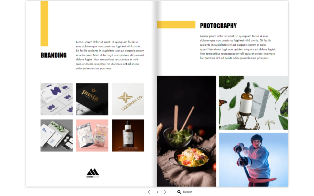 Brand Portfolio Template magazine layout examples by Dot.vu 