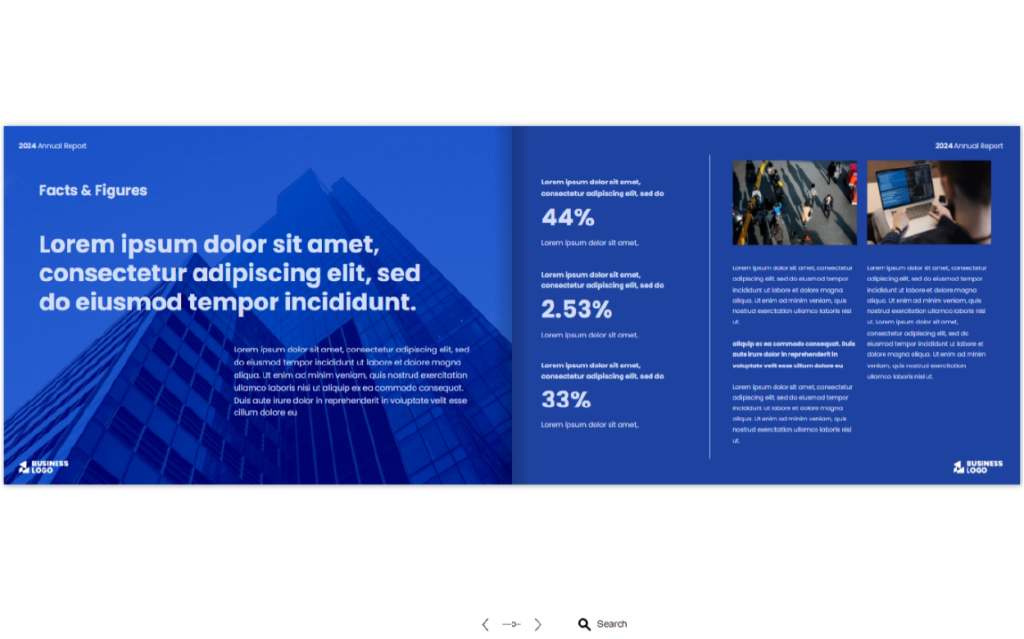 Company Annual Report Template magazine layout examples by Dot.vu