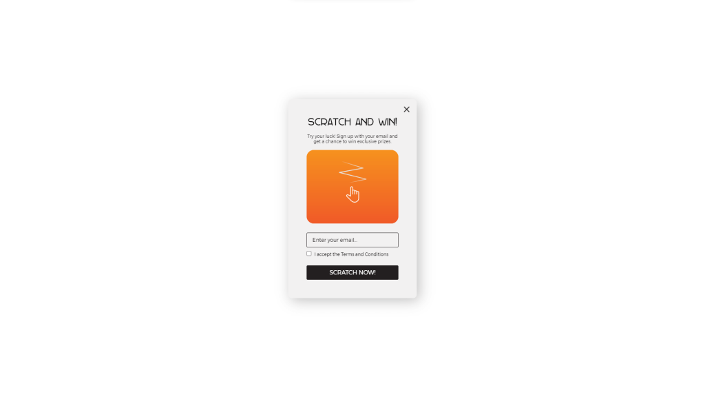 Interactive popup scratch card